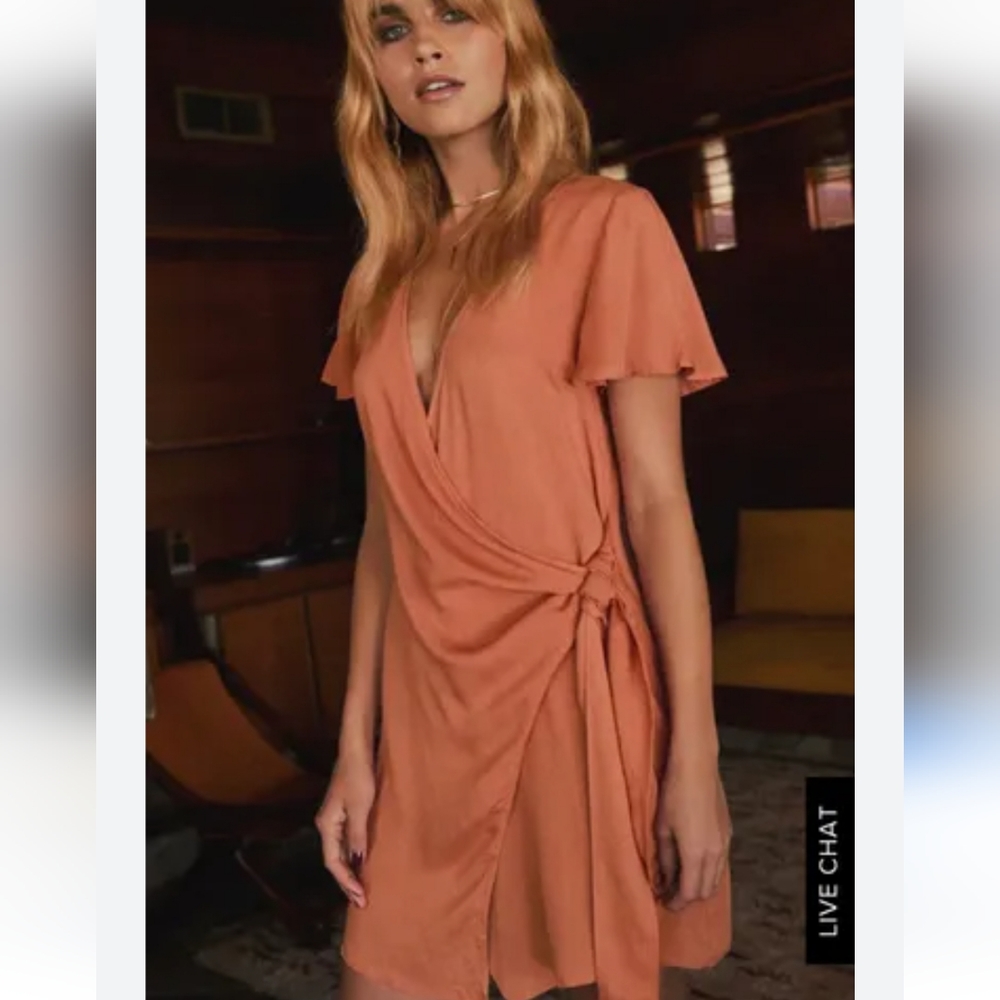 Lulus Rose Wrap Dress NWT